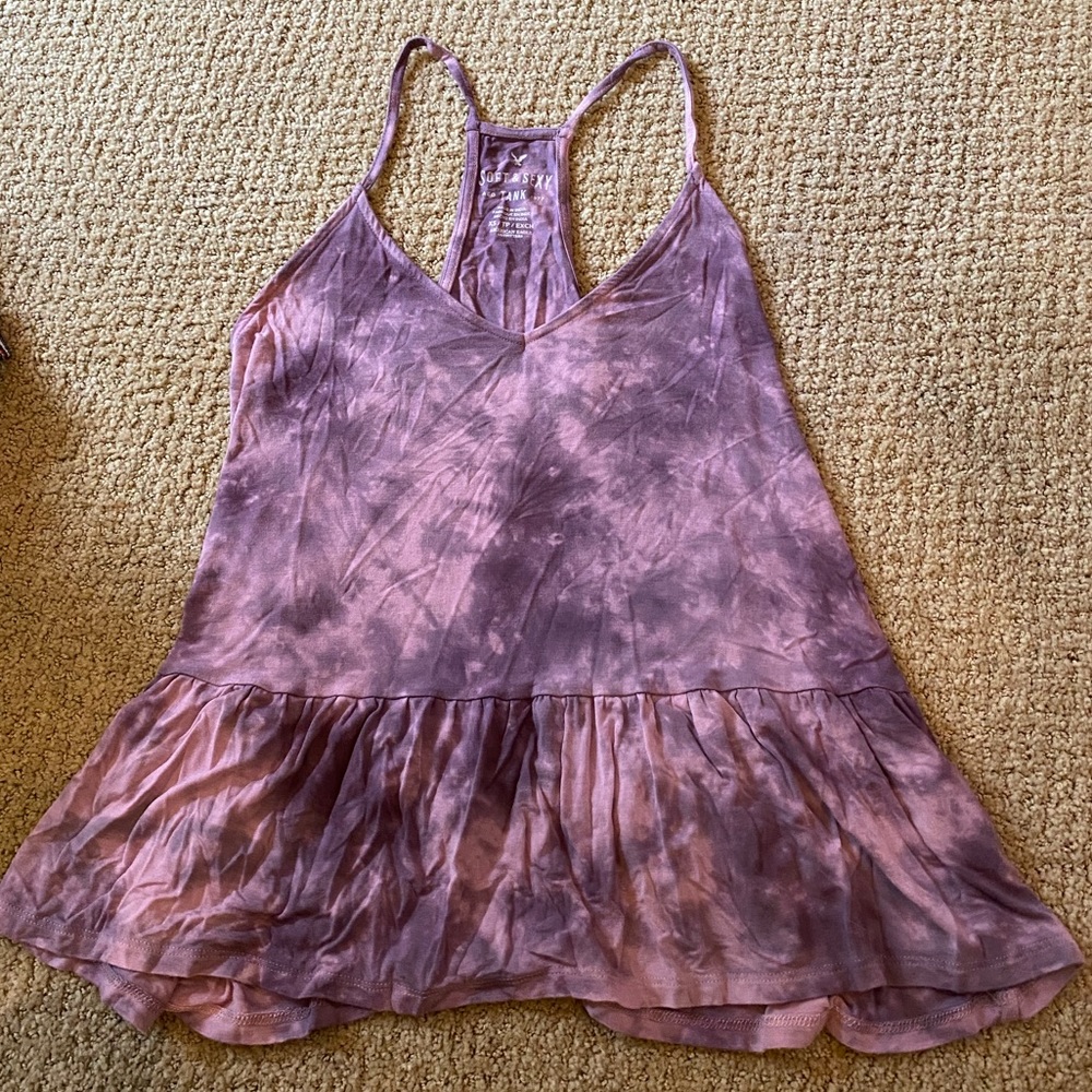 american eagle purple tie dye tank top